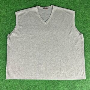 Peter Millar Crown Sport V-Neck‎ Sweater Vest Pullover Mens 3X Big & Tall Grey